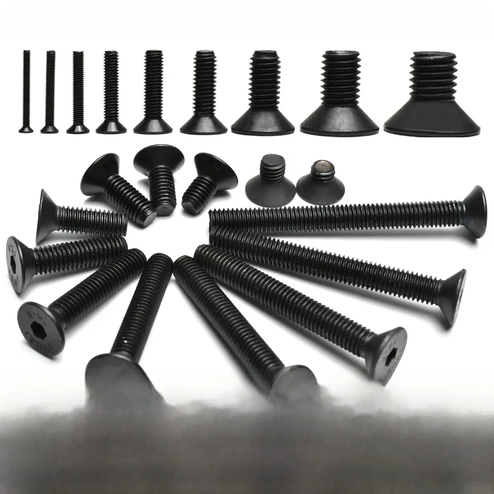 M2 M2,5 M3 M4 M5 M6 M8 M10 M12 DIN7991 Kohlenstoffstahl Innensechskant Flachsenkkopfschraube Innensechskantschrauben Maschinenschrauben