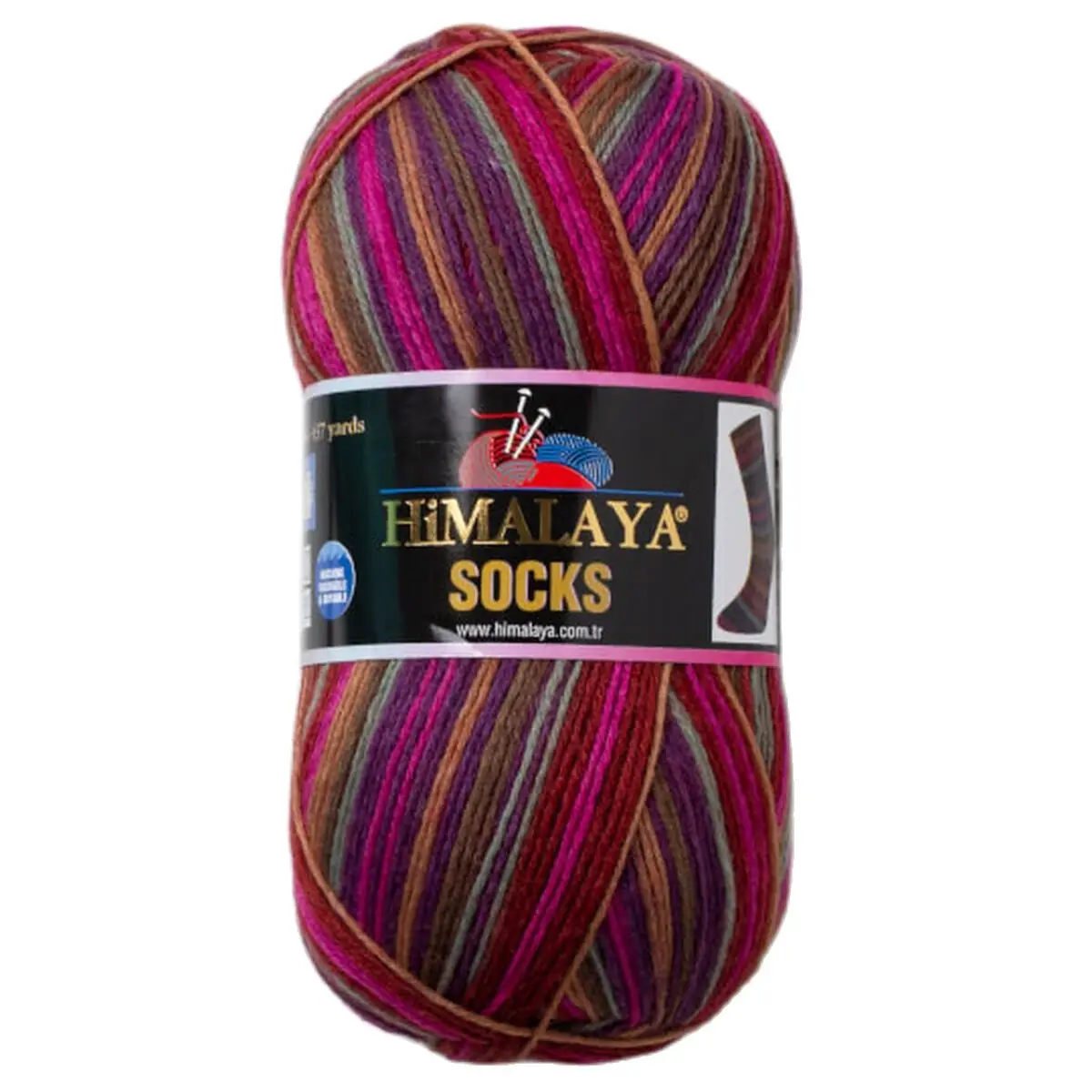 HIMALAYA EBRULI SOCKS HAND KNITTING YARN 75% Superwash Wool 25% Nylon 400 Mt. 100 Gr. Feel Your Feet Warm 5 PCS