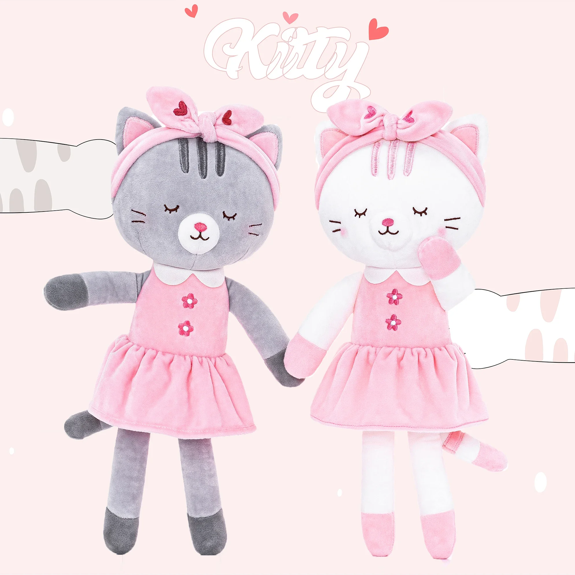 Stuffed Animal Toys for Girls, Stuffed Dolls for Kids, Gifts for Girls, Cloth Dolls for Children, Cat Toys for Children