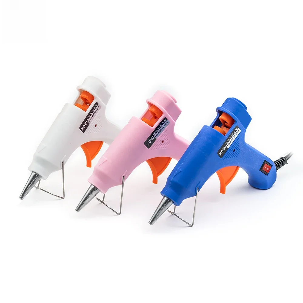 20W Hot Melt Glue Gun With 7MM Transparent Glue Stick Mini Gun Home Electric Heat Temperature Gun Repair Tools Special Stick Kit