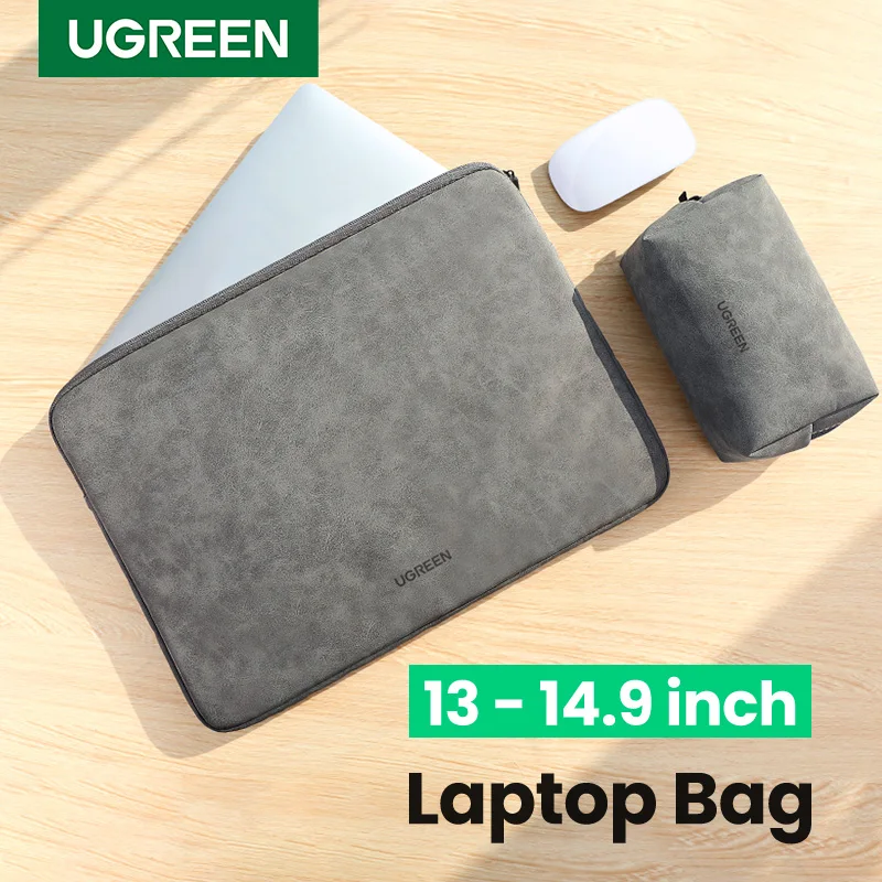 UGREEN  Leather Laptop Bag for Macbook Pro 13 14  Macbook Air Laptop Storage Bag Sleeve Case for iPad Pro Air Notebook Bag