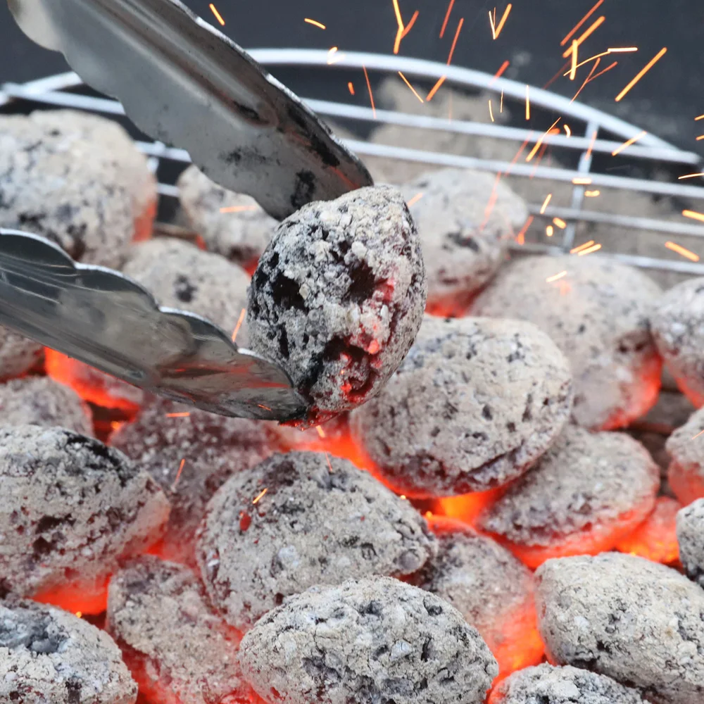 Karnik shell tan palma carbón barbacoa camping carne de coco bolsa a la parrilla para acampar carbón