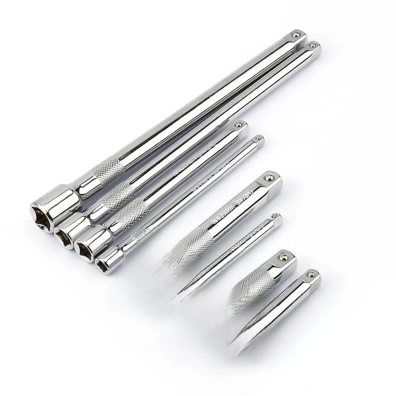 1/4 "3/8" 1/2 "stal chromowana klucz nasadowy z grzechotką długi przedłużacz 50/75/100/125mm tuleja kierownicza akcesoria do korbowodu — zdjęcie 2