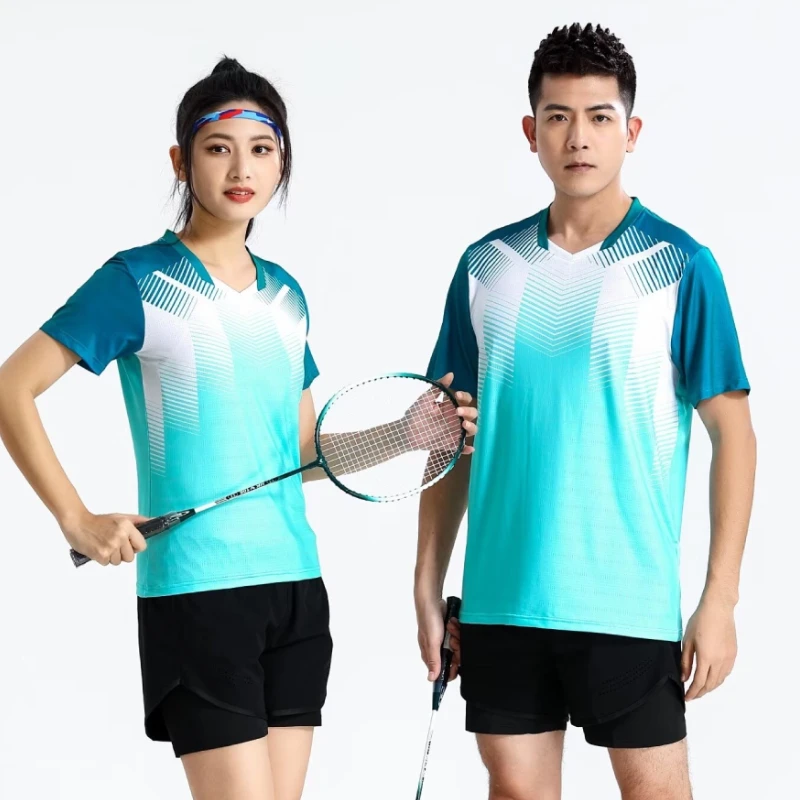 Camisa de tenis de bádminton para hombre y mujer, camisetas de Ping Pong de secado rápido, camiseta transpirable de manga corta con estampado 3D, 2023