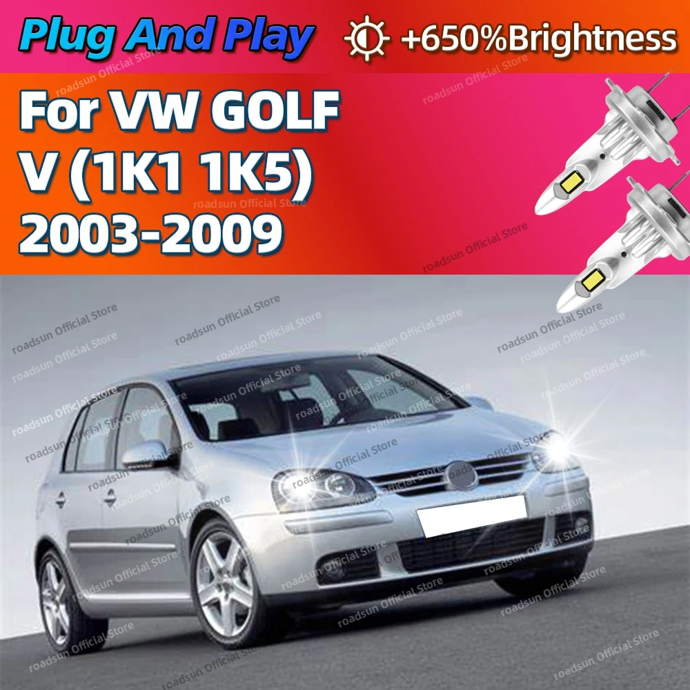 2/4Pcs High Power Headlight Chips LED Lights Bulbs 160W For VW Volkswagen GOLF V 1K1 1K5 2003 2004 2005 2006 2007 2008 2009