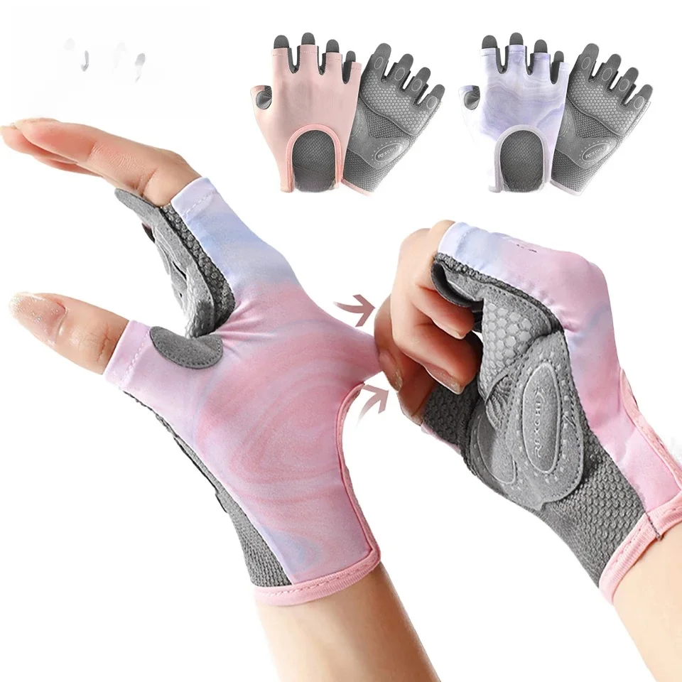 AliExpress gobygo GOBYGO 1Pair Half-Finger Fitness Gloves Cycling Sports Weightlifting Workout Gloves Anti-slip Dumbbell Training Wrist Guard