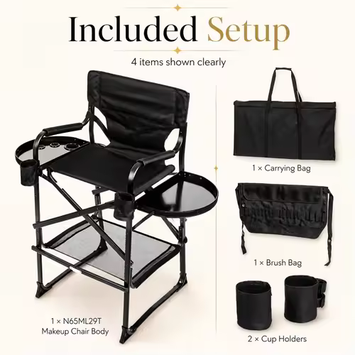 Wholesale Aluminum Folding Portable Upgraded Tall Director Makeup Artist Chair - Image 5