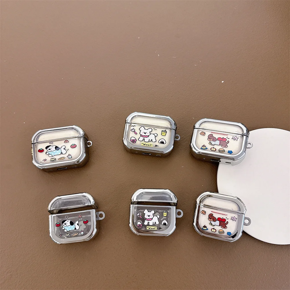 

Fashionable electroplated cute puppy series headphone protective case,suitable for AirPods4/3/2Pro/2,shockproof protective case