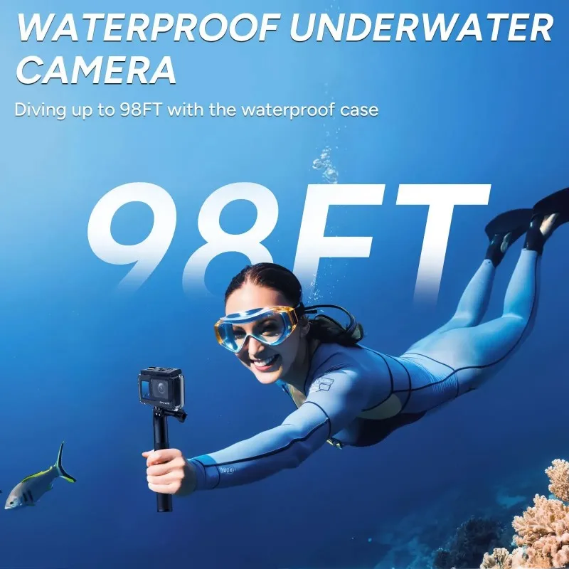 كاميرا SJCAM SJ4000 مزدوجة الشاشة بدقة 4K - واي فاي مقاومة للماء حتى 30 مترًا، 170 ° زاوية واسعة، شاشة سيلفي مقاس 2 بوصة لمدونات الفيديو والغوص والرياضة #6