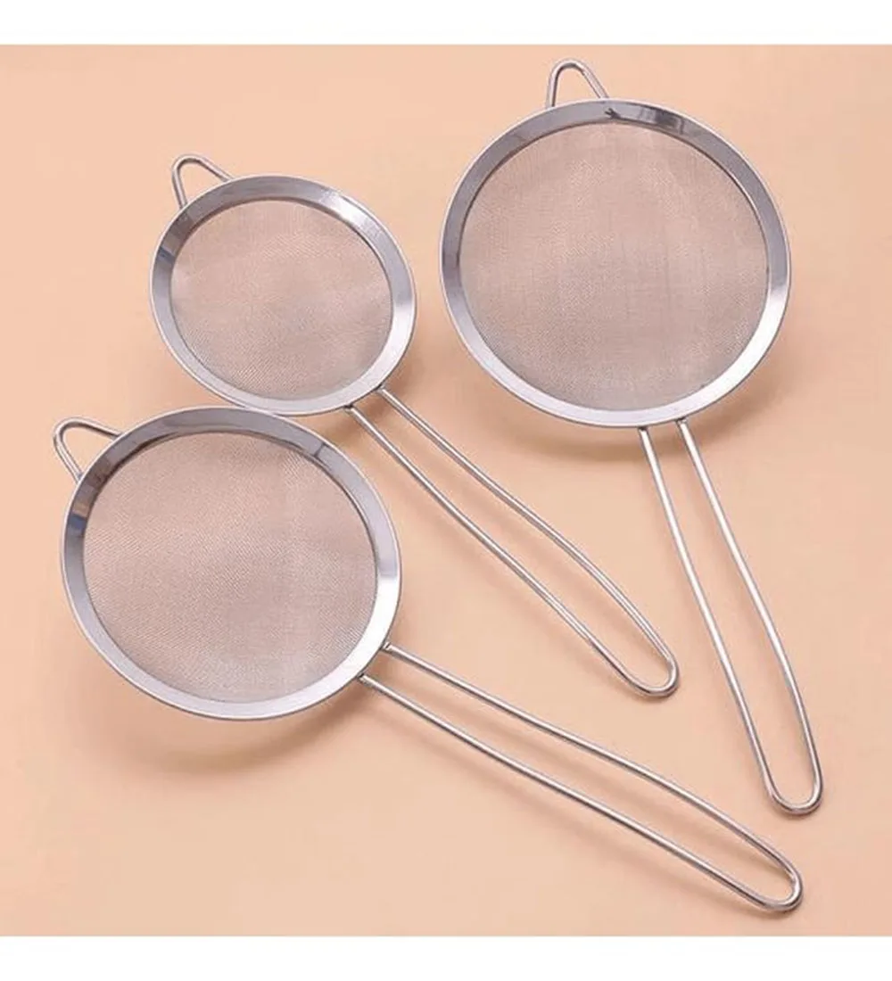 

Stainless Steel Strainer Set 3 Pieces Multi-Purpose Strainer Practical Tea Strainer