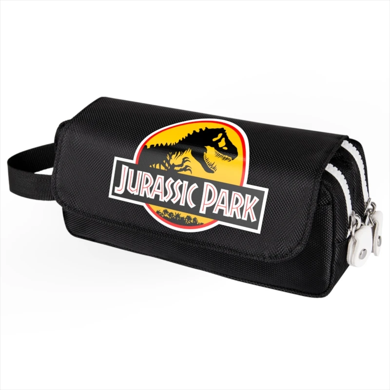 Estuche para lápices de Jurassic World Domon, bolsa de almacenamiento de papelería de lona plegable, organizador para cosméticos, viaje para estudiantes