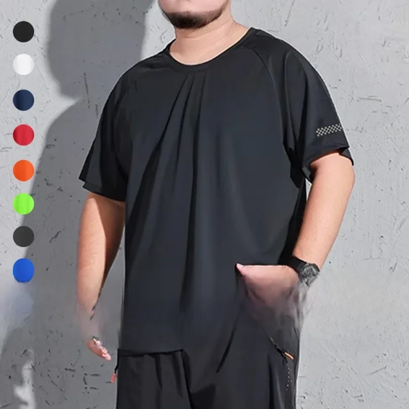 AliExpress PATELIS Sport T-shirt Men Plus Size 7XL 175kg Outdoor Quick Dry Running Hiking Cycling T-shirt Round Neck Big Size Short Sleeve Tees