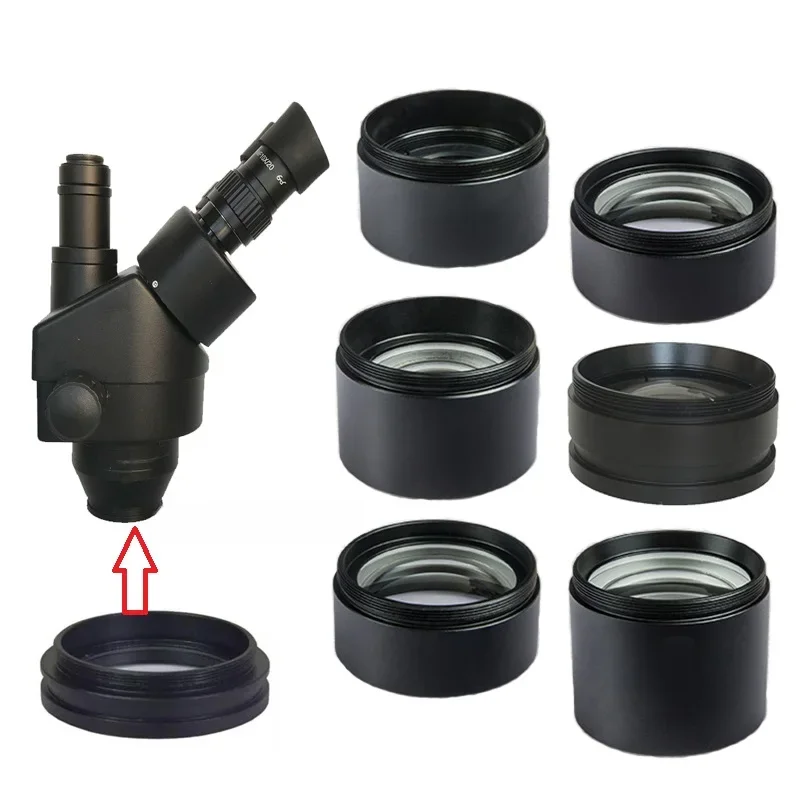 Obiektyw pomocniczy 0.3X 0.5X 0.7X 0.75X 1X 1.5X 2.0X do mikroskopu stereoskopowego z zoomem, gwint 48mm, trójokularowy mikroskop, soczewka — zdjęcie 2