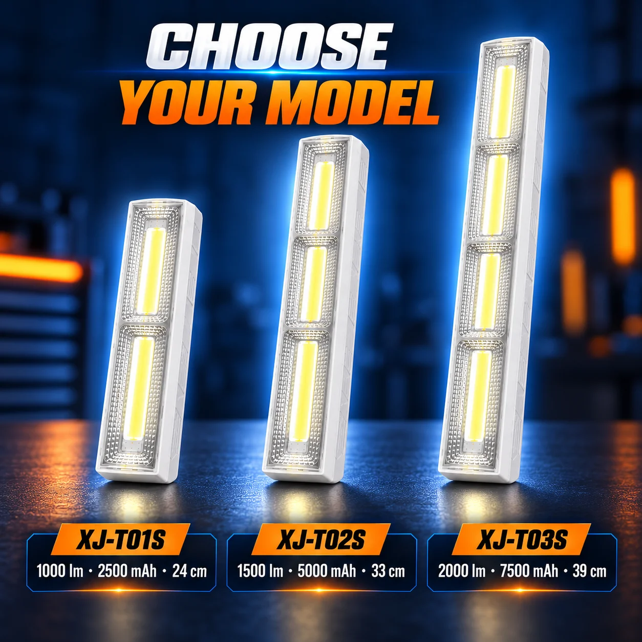 Rechargeable Magnetic LED Work Light 5 Modes Stepless Dimming Type-C USB IPX5 Inspection Lamp for Car Repair Camping Emergencies