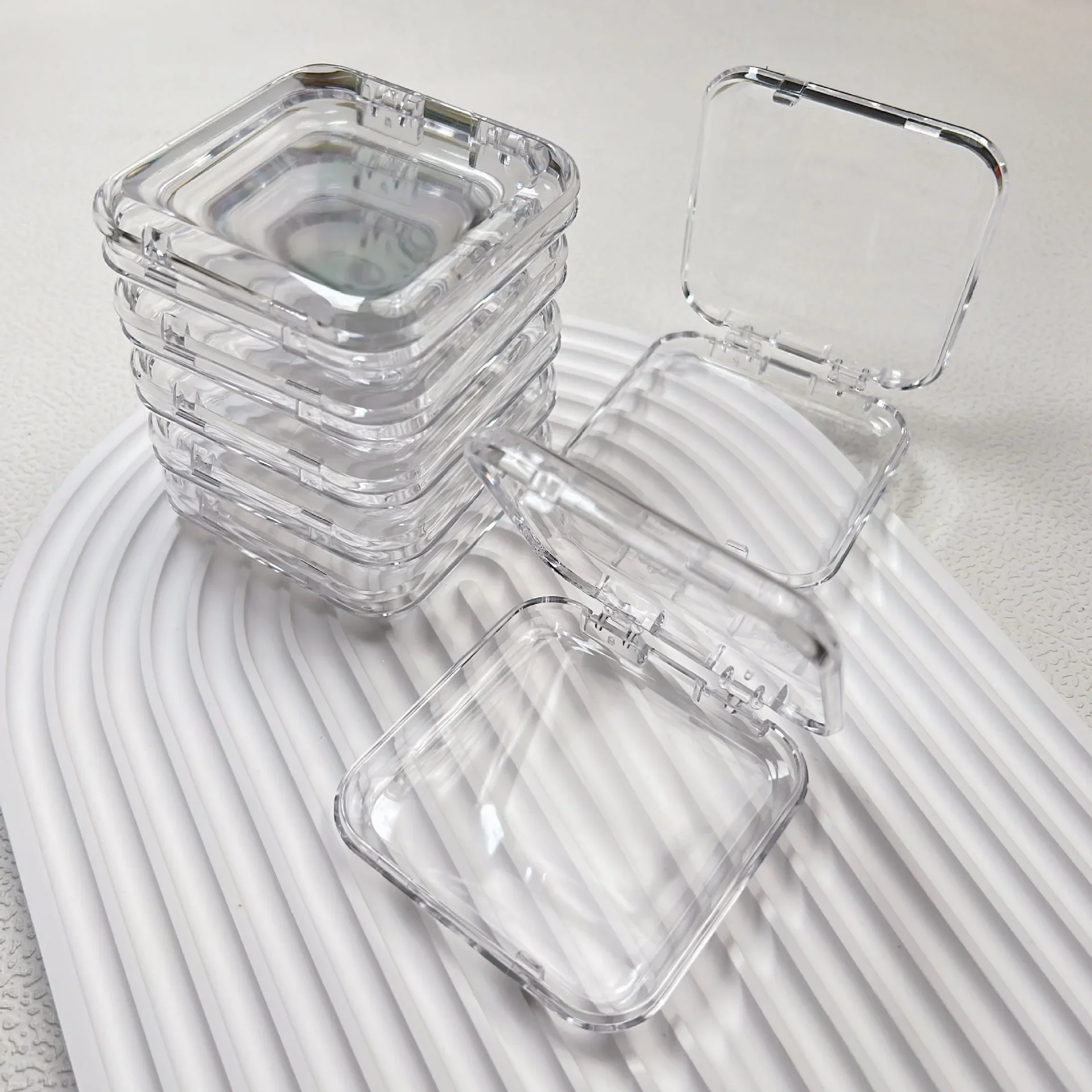 Étui pour faux ongles, boîte de rangement en plastique pour faux ongles, présentoir Transparent rose pour Nail Art, organisateur de faux ongles, boîte d'emballage