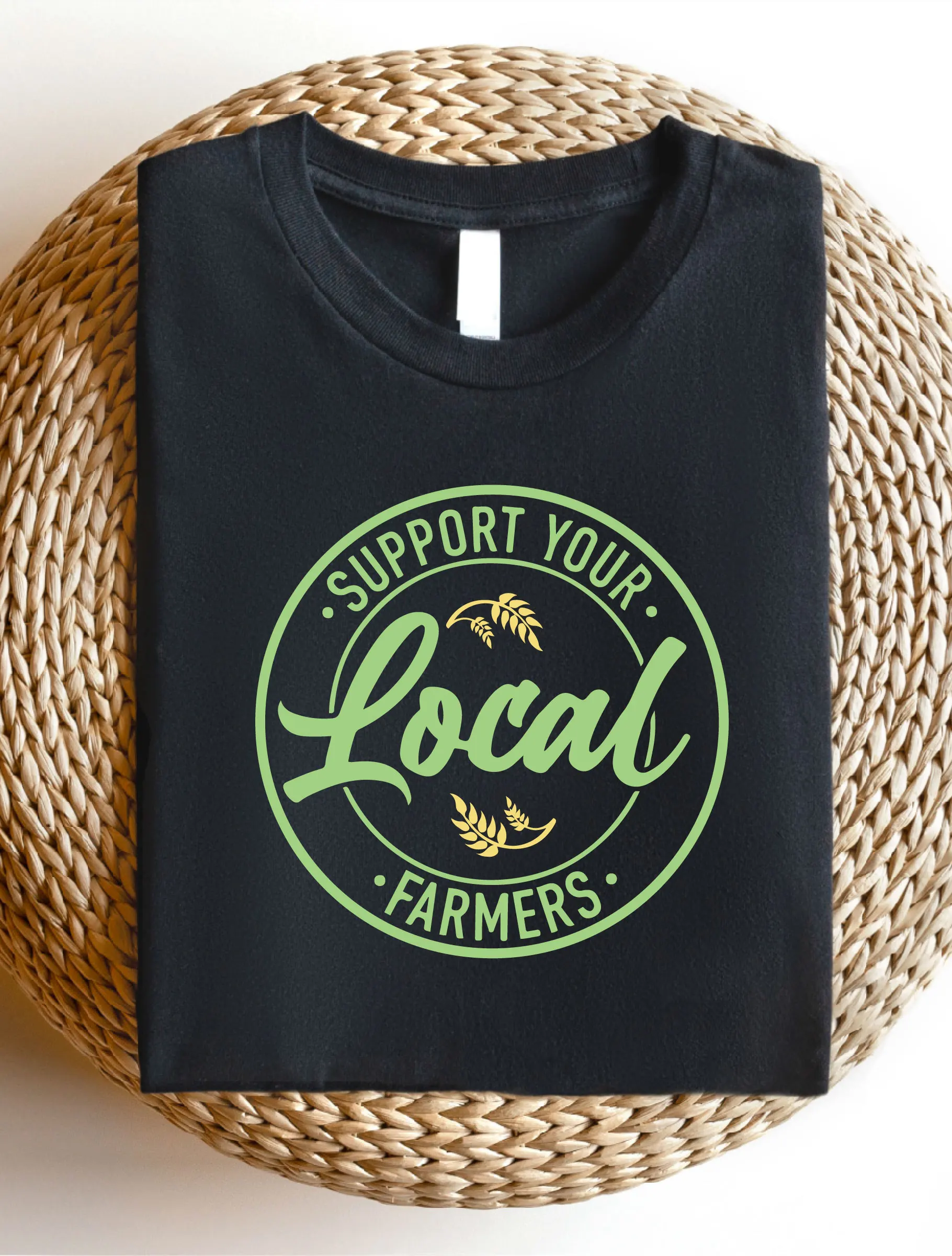 Women Farmer Short Sleeve Shirt, Local Farmer Graphic Print Round Neck T-Shirt AE29