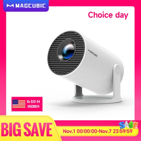 Projektor Magcubic HY300 Pro 200ANSI natywny bezprzewodowy system lustrzania ekranu 720P dwuzakresowy WiFi Hi-chip A3100 do kina domowego