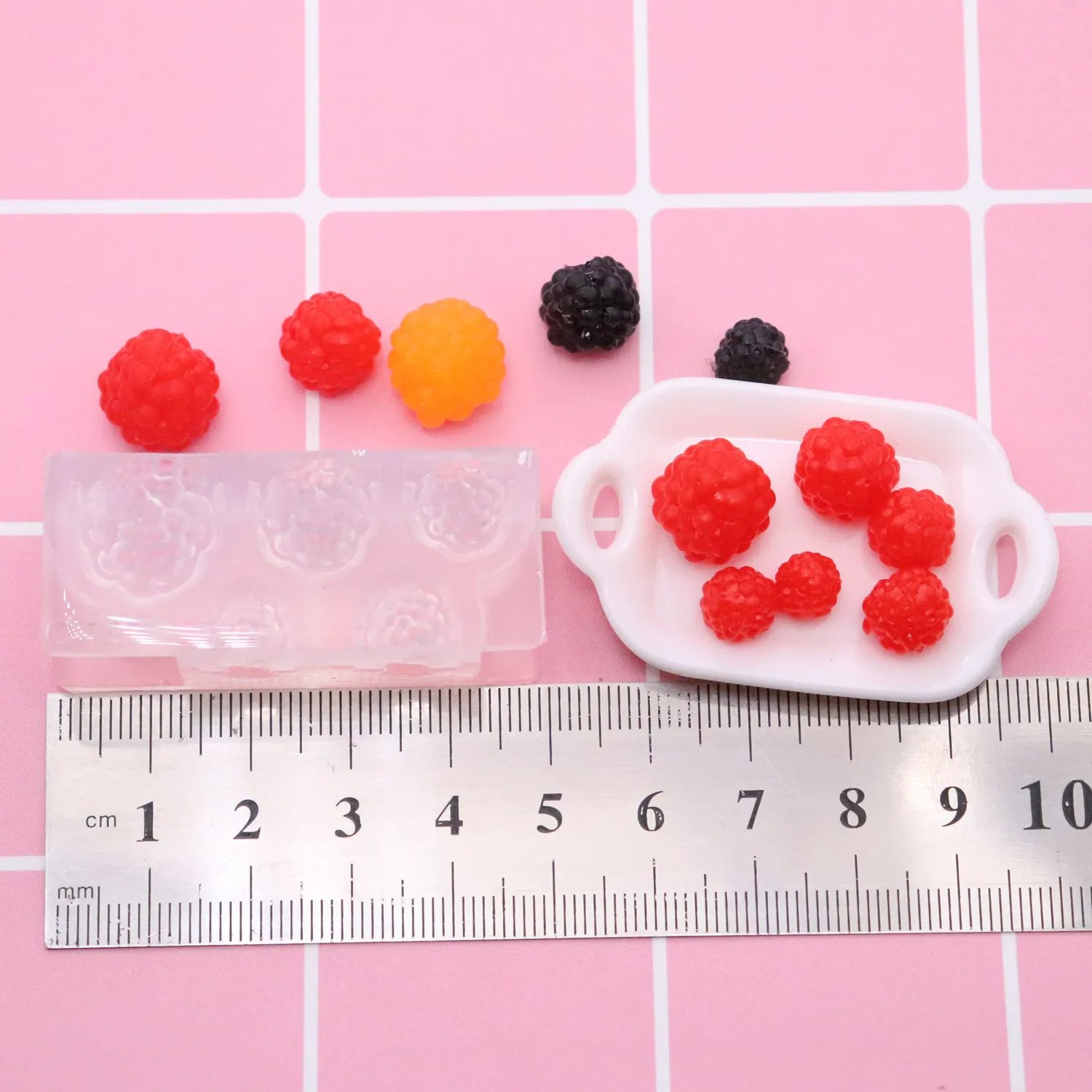 Mini Raspberry DIY silicone Mold Clay Doll House Mini Cake Dessert Decoration Molds