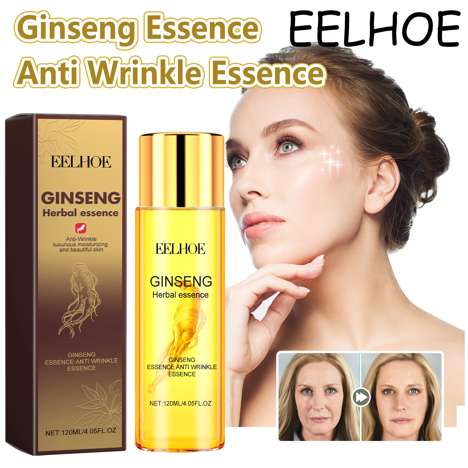 

EELHOE Ginseng Face Care Serum Reduce Wrinkles Firming Skin Enhance Skin Elasticity Anti-aging Tightening Face Care Serum