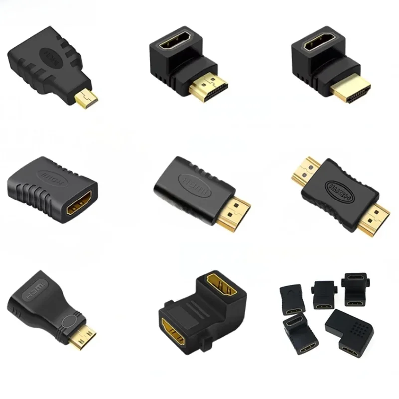 Adaptateur HD Micro Mini HDMI, adaptateur à angle droit de 90 degrés, HDMI 270 degrés, connecteur coudé HDMI mâle à femelle