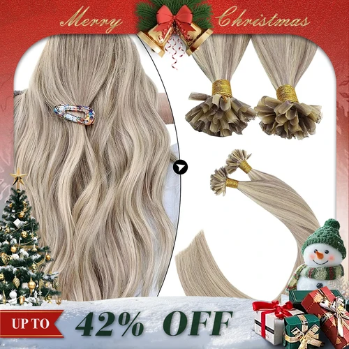 Ugeat-extensión de cabello con punta en U para mujer, cabello humano con punta en U de 1 g/s, extensiones de cabello prepegado de 14-24 "", 50g/100g, cabello con punta de queratina