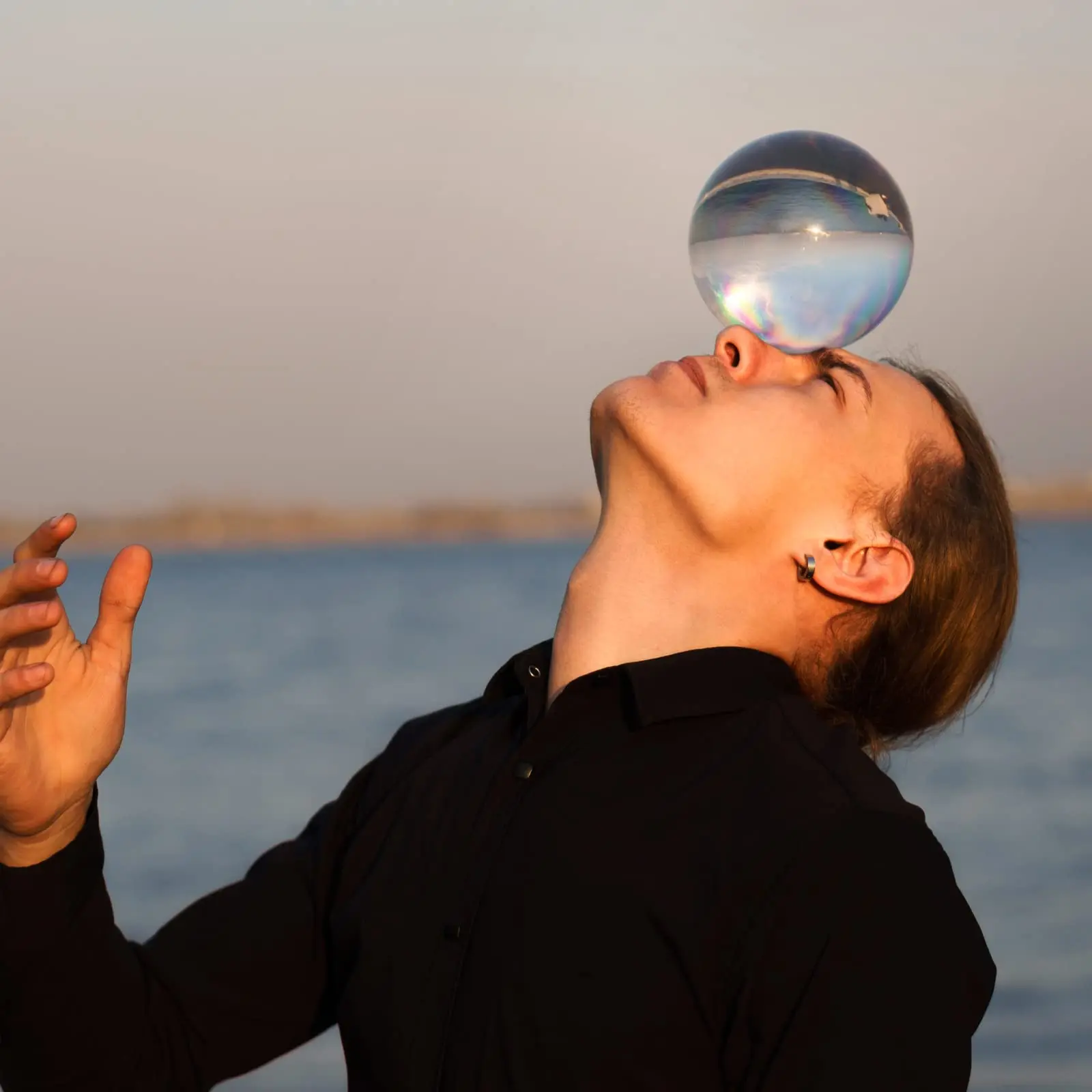 Acrylic Contact Juggling Ball, Color Transparent Solid Crystal Ball 76mm - 3 inch (green, 76mm/3 inch) - Image 4