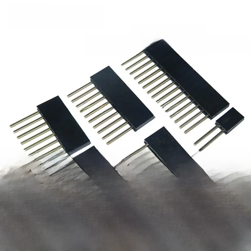 10 sztuk 2.54mm jednorzędowe żeńskie długie szpilki 11mm Breakaway płytka drukowana Pin Header złącze wtykowe 2/3/4/6/8/10/15PIN — zdjęcie 2