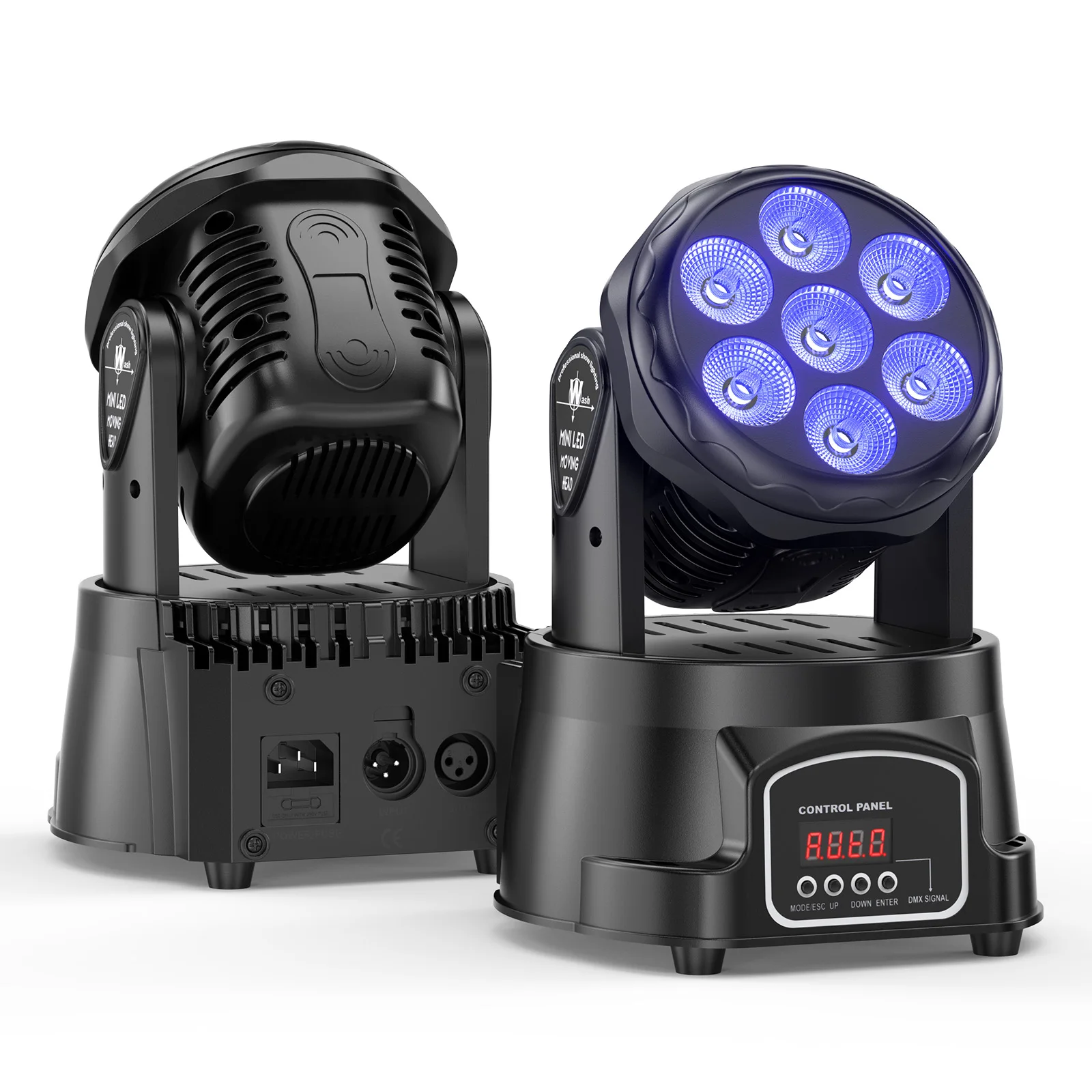 LeLeght 2Pcs 7x15W LED Moving Head Light 4 IN 1 RGBW DMX512 Professional Stage Effect Wash Light for DJ Party Music Dance Club image 3