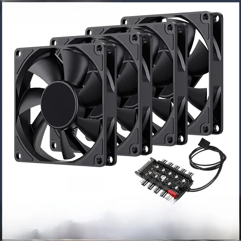 Teucer UT-8015 8cm wentylator chłodzący do obudowy komputera PC ultracienki 15mm 4PIN PWM łożysko hydrauliczne chłodnicy Ventilador 1-10 sztuk z piastą — zdjęcie produktu 7