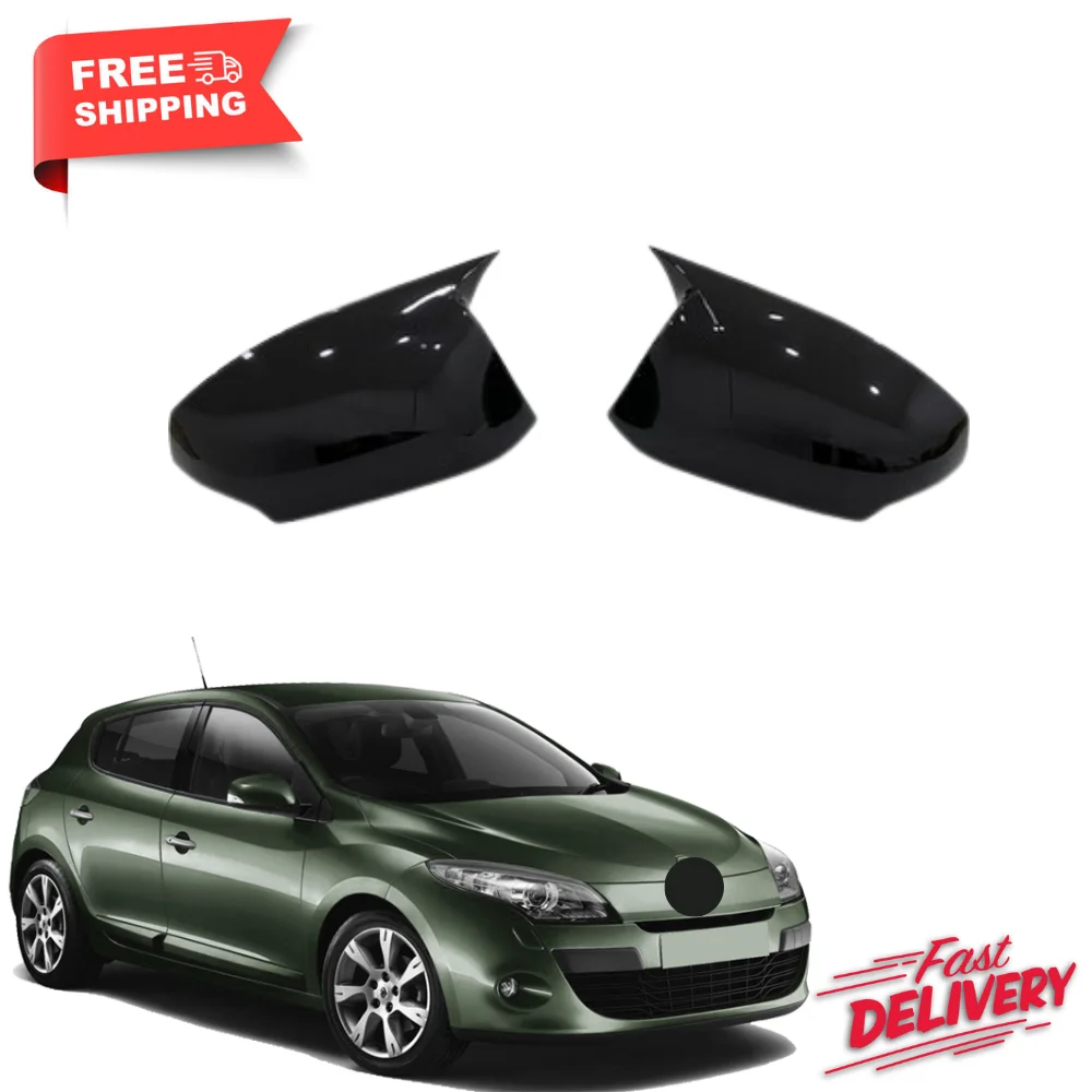 

For Mirror cap Renault Megane 3 glossy black piano black, left and right, Megane 2009 2016 mirror caps