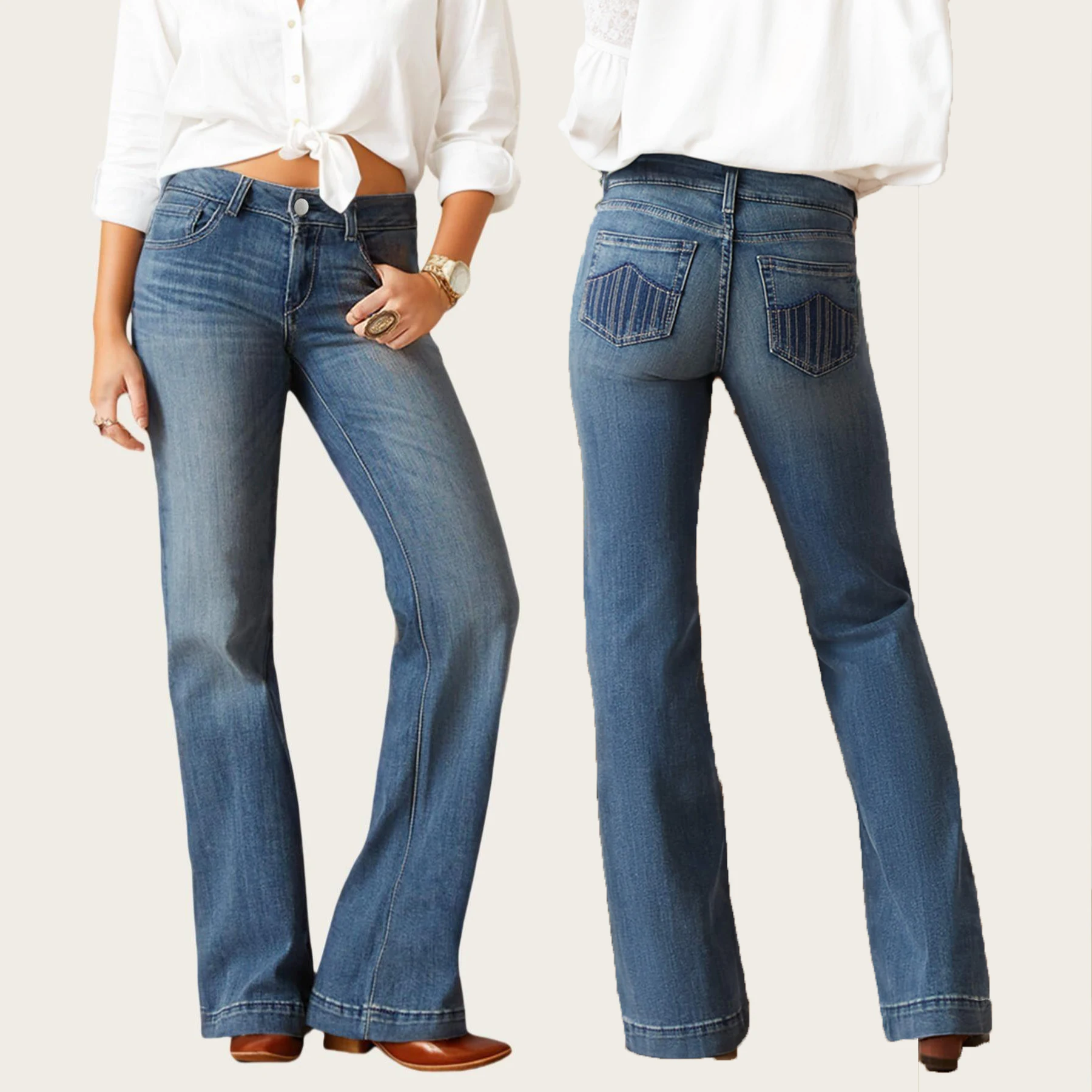 

Женские уличные прямые джинсы с высокой талией, минималистичные брюки Bootcut, синие потертые женские брюки, уличная нижняя часть