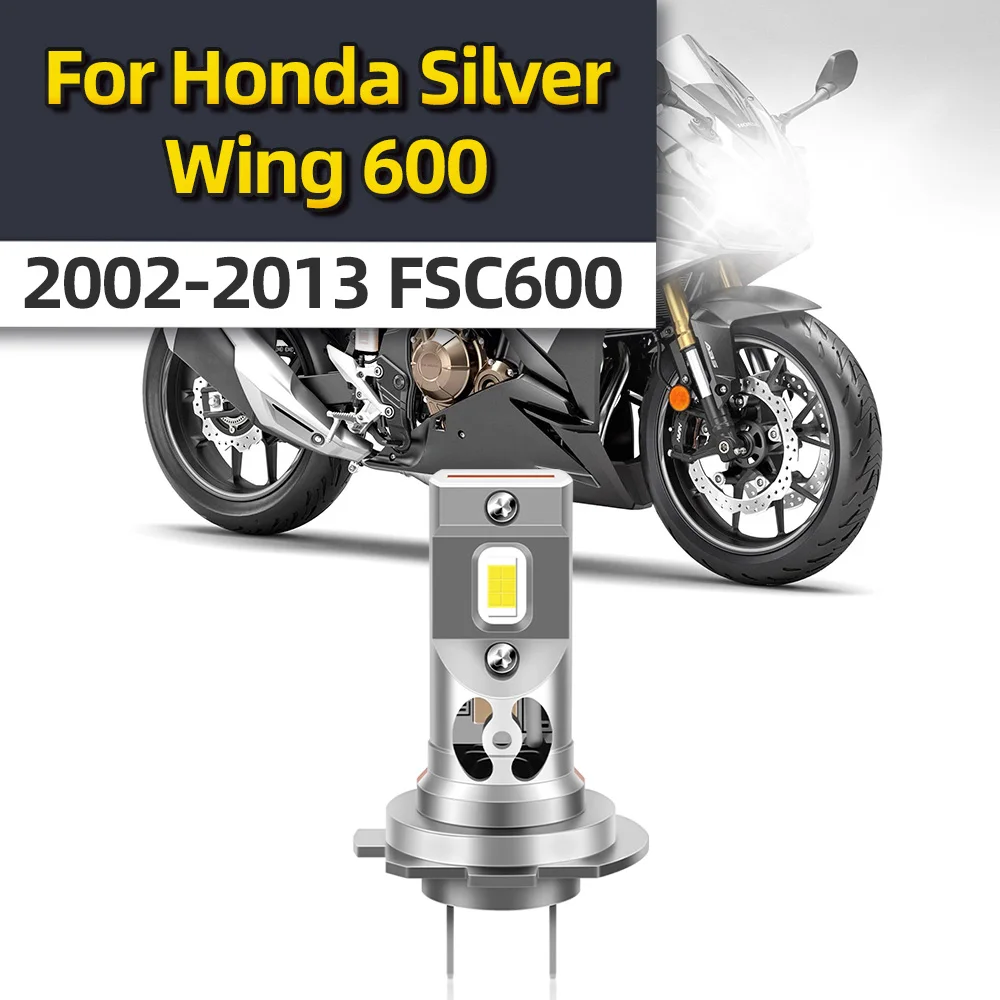 For Honda Silver Wing 600 2002-2013 FSC600 LED Motorcycle Headlight Bulb H7 LED Scooter Light 12V CSP 15000LM Motorbike Fog Lamp