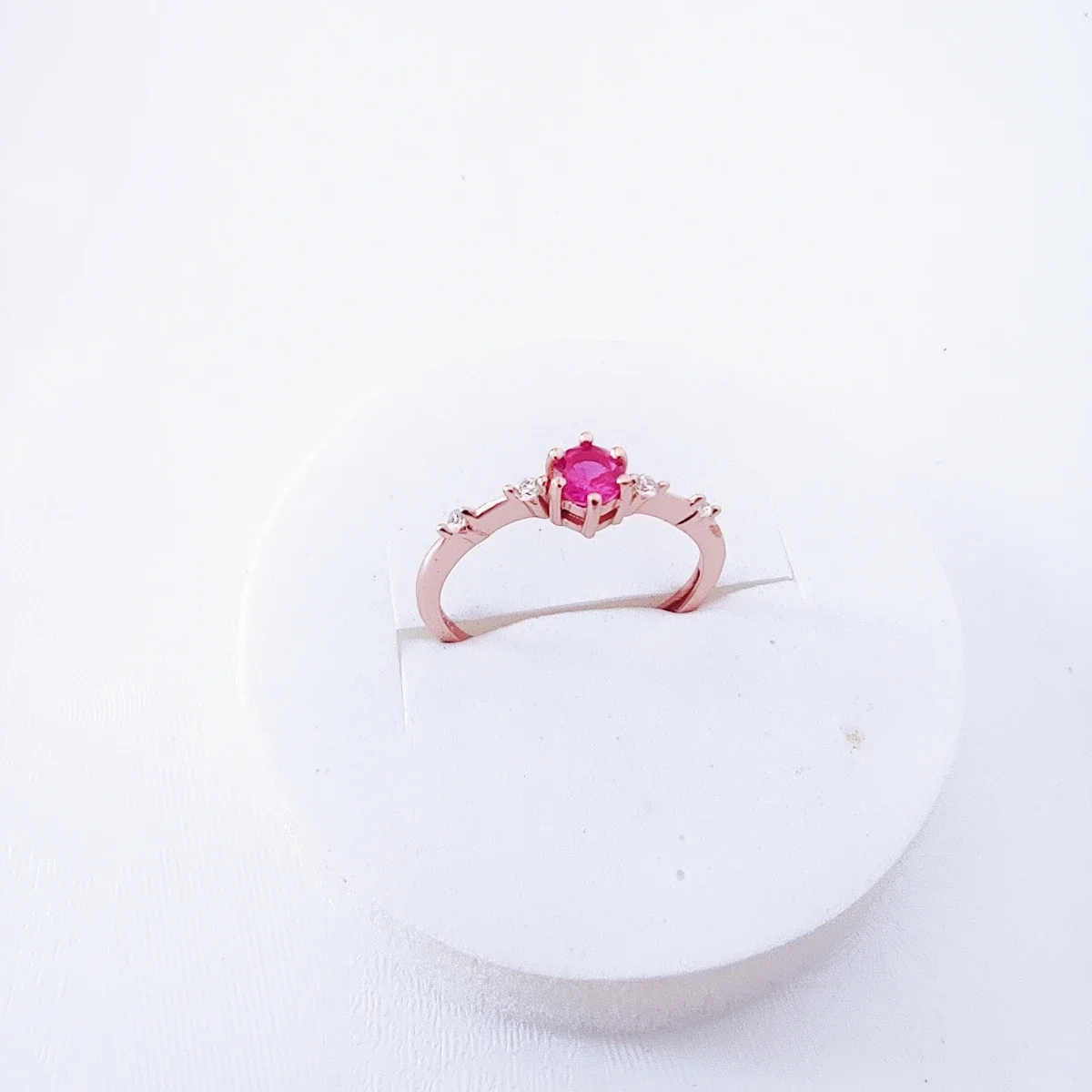 

KJJEAXCMY High end Jewelry Women's Natural Red Sapphire Mini Ring 925 Pure Silver Plated Rose Gold Gift for Girlfriend Christmas