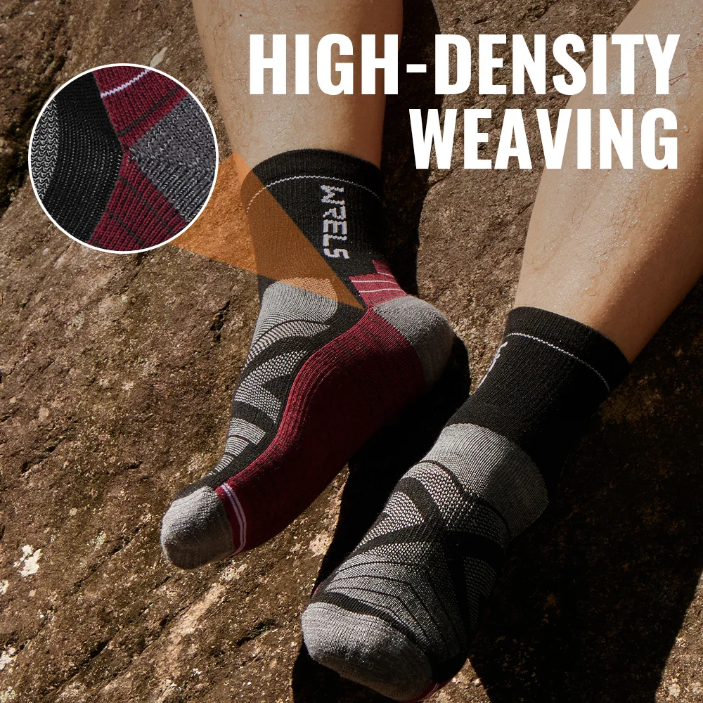 WRELS 1/2/3Pairs ميرينو جوارب من الصوف. سميكة جوارب للمشي لمسافات طويلة الجوارب الحرارية الرطوبة فتل الجري التنزه المضادة للانزلاق الشتاء جوارب من الصوف. #4