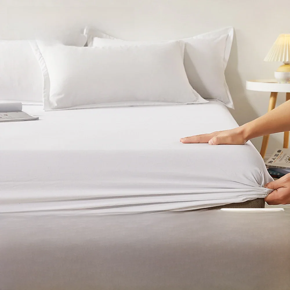 100% katoenen hoeslaken met elastische banden antislip verstelbare matrashoezen voor eenpersoons tweepersoons kingsize queensize bed, 140/160/200cm - afbeelding 2