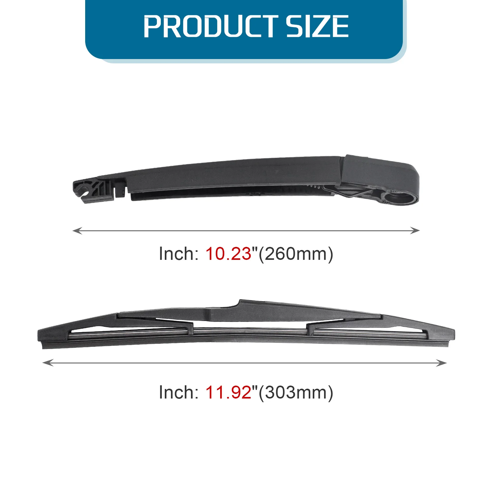 Rear Wiper Blade & Rear Wiper Arm Kit-Replaces for Hyundai Santa Fe 2019 2020 2021