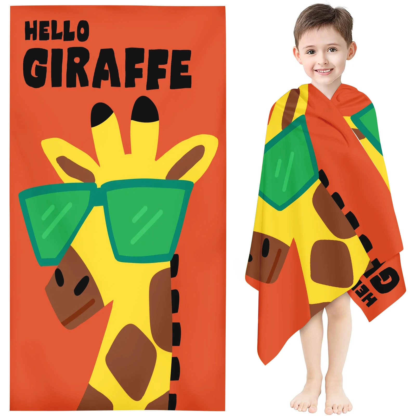 Cartoon Crocodile Cute Lion Giraffe and fox Animal Print Beach Towel Beach Seaside Swimming Pool Beach Towel