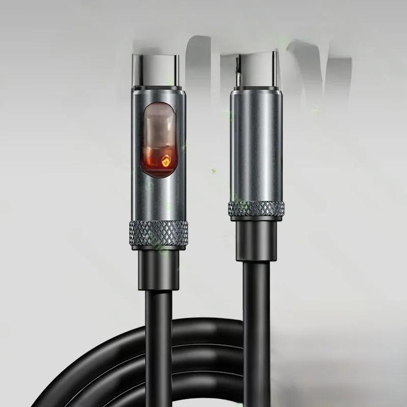 Wyświetlacz LED PD240W Kabel USB C do USB C do iPhone'a 15 16 Pro 5A Szybkie ładowanie Przewód danych typu C do MacBooka Pro Xiaomi Samsung 2M — zdjęcie produktu 7