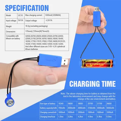 TrustFire UC10 Magnetic Universal Battery Charger For Rechargeable Battery Li-ion 32650 21700 16340 26650 18650 Cell