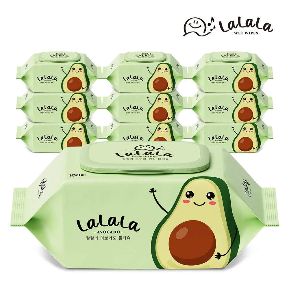 LALALA Avocado Wet wipes 100 sheets x 10 packs