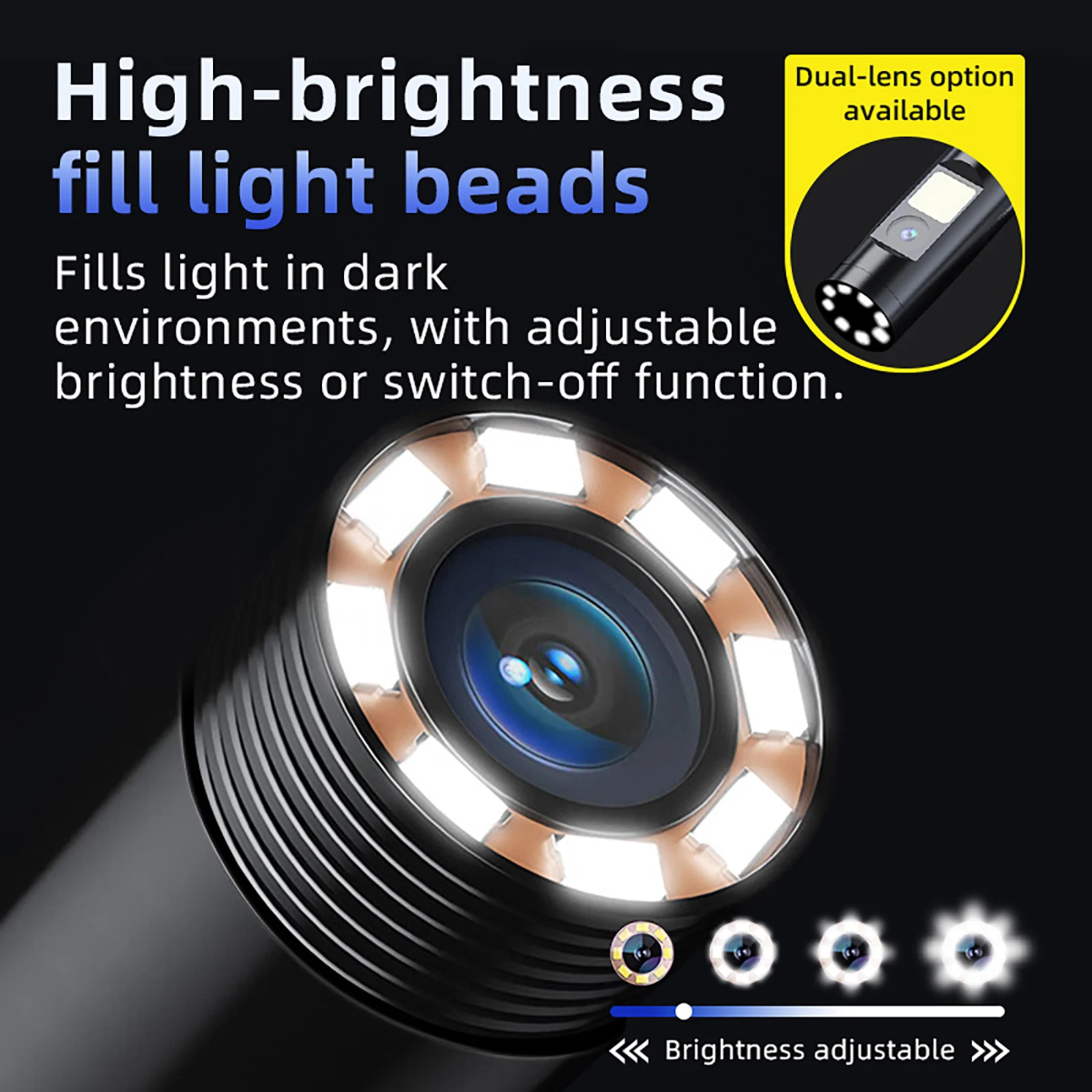 Dual Lens Digital Industrial Borescope 1080P 4.3" IPS Handheld Endoscope Camera with IP67 Waterproof Snake Sewer For Car