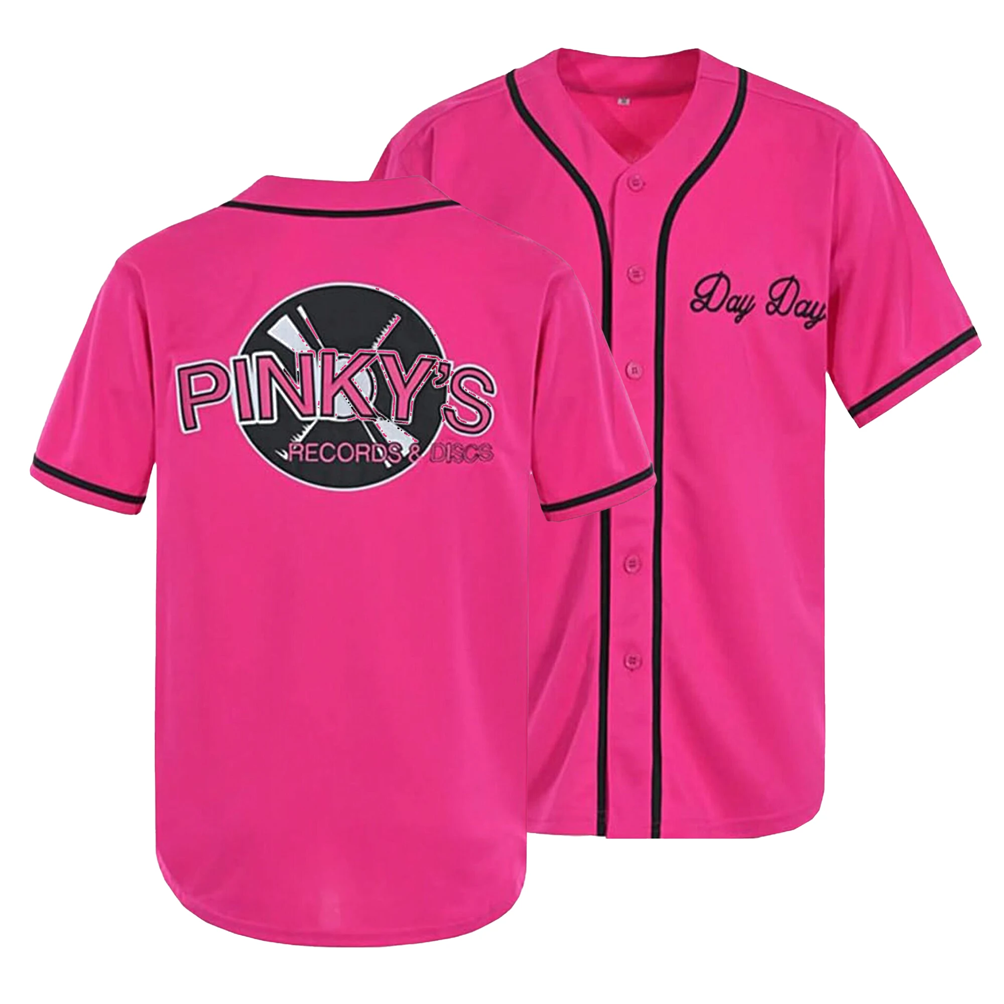 Men’s “Next Friday” Pinky’s Record Movie ’90s Hip Hop Sports Fan Baseball Jersey Buttoned, Embroidered Party Sports Shirt; Unisex, Suitable For Matching Couples