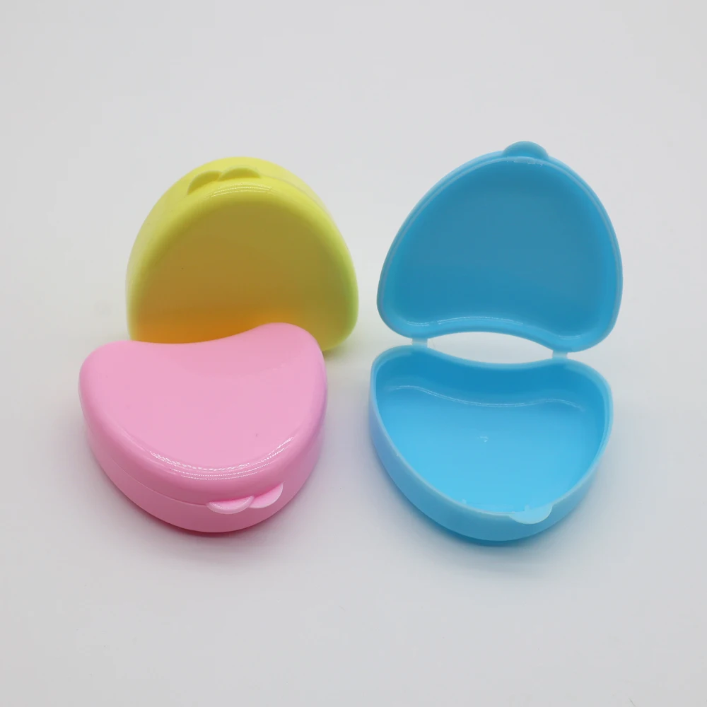 10 Pcs Denture Case Portable Denture Bath Storage Box Retainer Case Container Holder for Office Travel Household 4 Colors