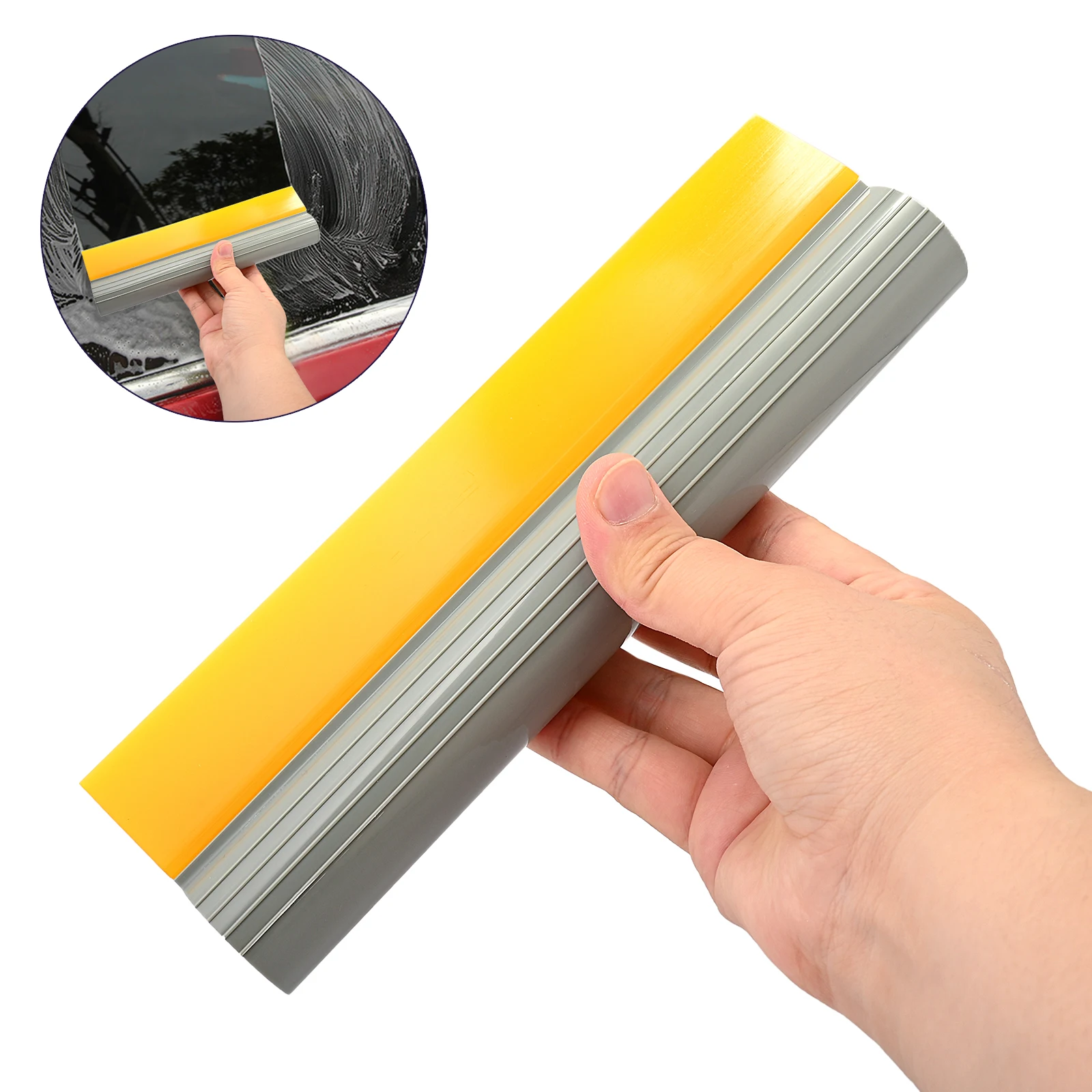 

FOSHIO 23cm Handle Turbo Squeegee Window Tint Rubber Blade Scraper Silicone Water Wiper Snow Shovel House Glass Cleaning Tool