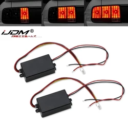 2x Universal 3-Step Sequential Dynamic Chase Flash Module Boxes Compatible with Car Front or Rear Turn Signal Light Retrofit Use