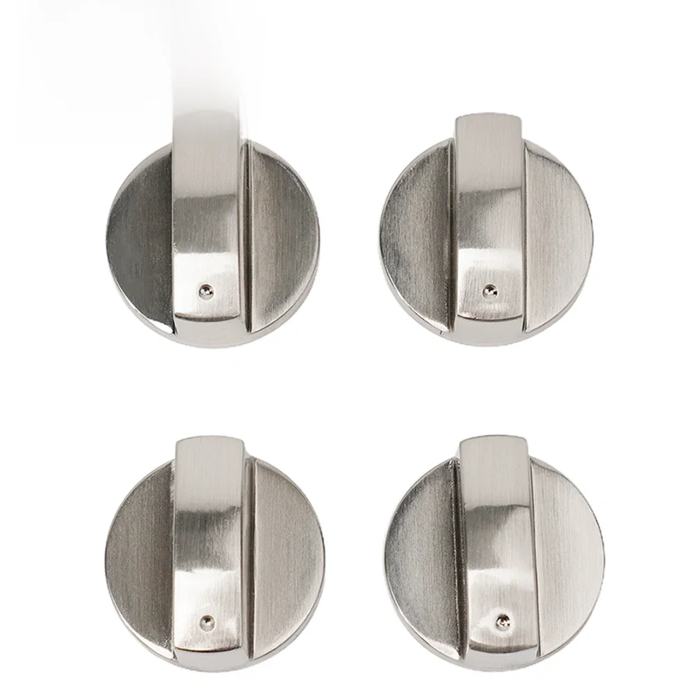 Modern Silver Gás Stove Knobs, Cozinha Fogão Elétrico, Hob Control Switch, Household Hardware