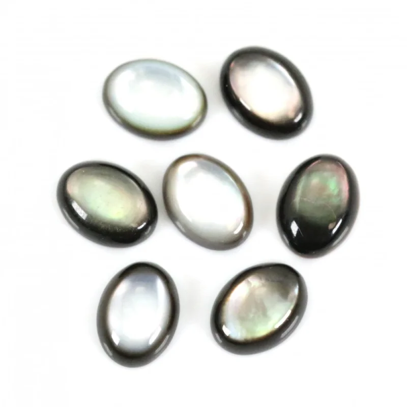 

5pcs Natural Grey Shell Cabochon Dome Oval Shape 6x8mm Accessories For Making Jewelry DIY Craft Pendant Ring Necklace