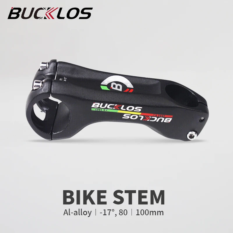 BUCKLOS 17 Degree MTB Stem 80/100mm Mountain/Road Bike Bridge 31.8mm Bicycle Handlebar Stem Table Power Cycling Accessories