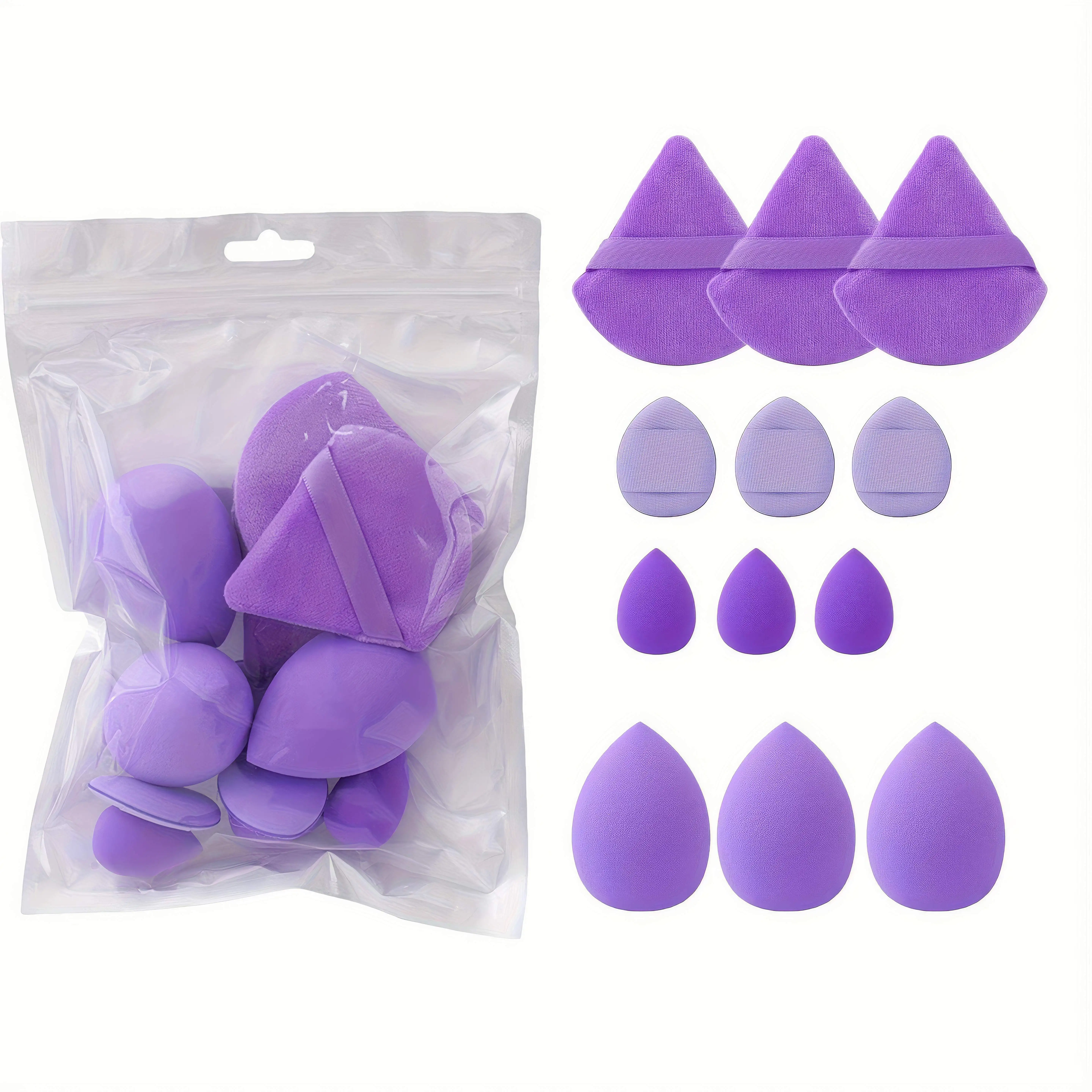 1 Set of Beauty Egg Set, Dark Purple, Dry and Wet, Can Be Used for Contour and Foundation Make-up, Suitable for All Skin Types