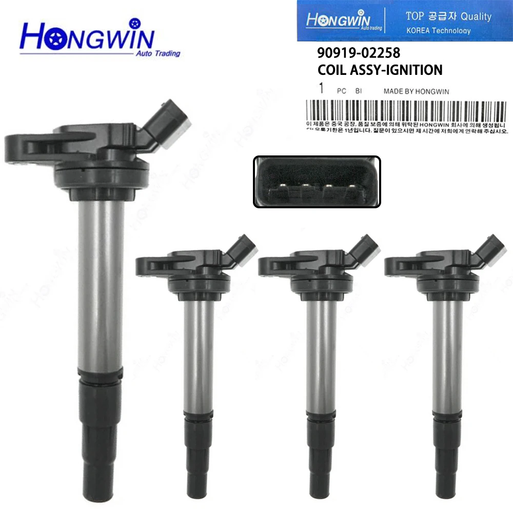 

4PCS 90919-02258 Ignition Coil For Toyota Corolla RAV4 Matrix Prius Scion xD 1.8L RAV4 UF-596 UF-619 90919-C2005 90919-02252